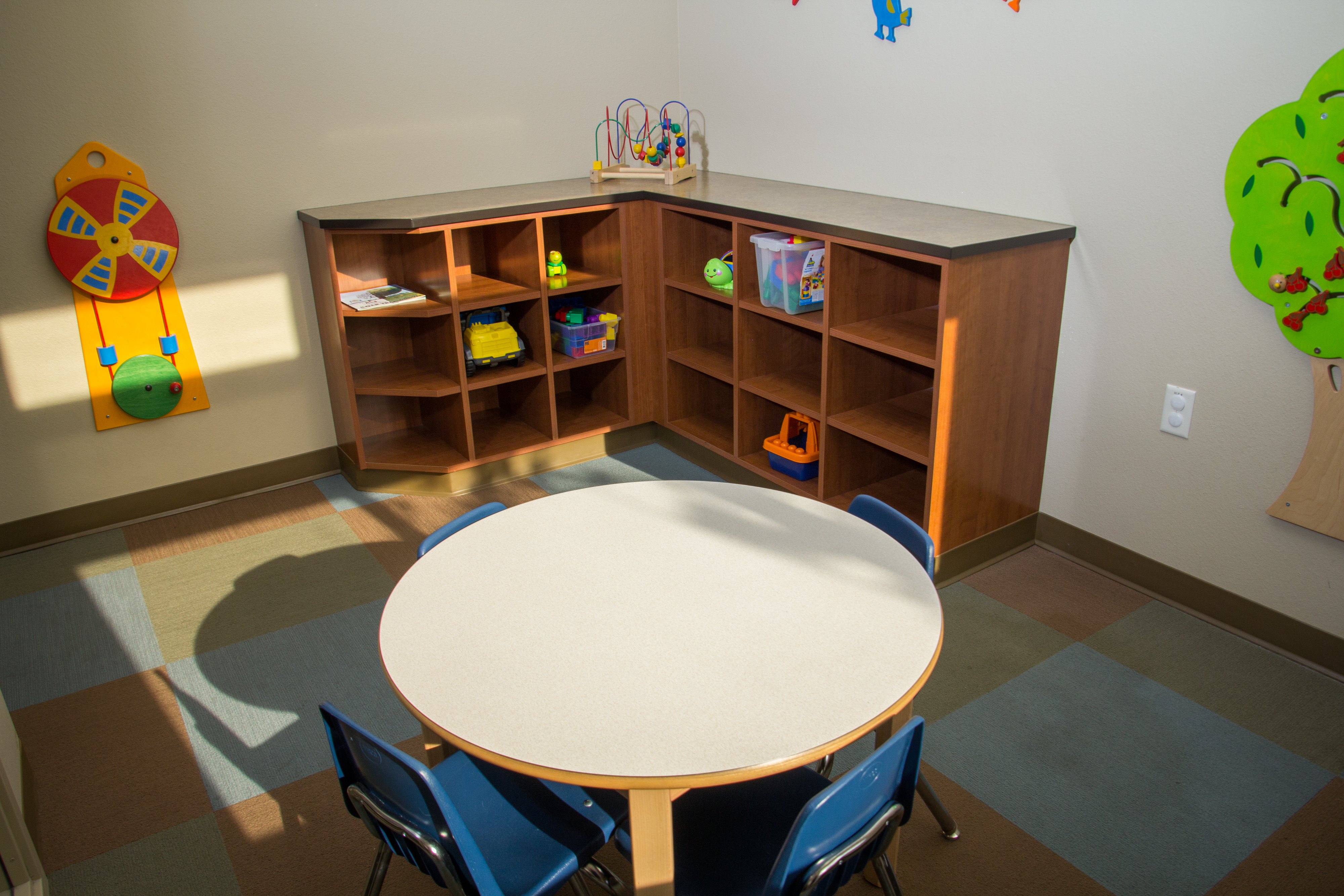 Sunny and inviting children's room.